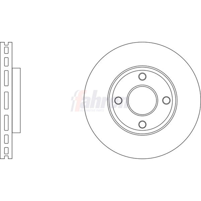 Fahren 2 x Vented Brake Discs fits Ford Fiesta VII 2017-2021 1.0 1.1 1.5