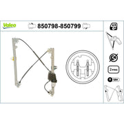 Valeo Electric Window Regulator Lifter Right Front 850799