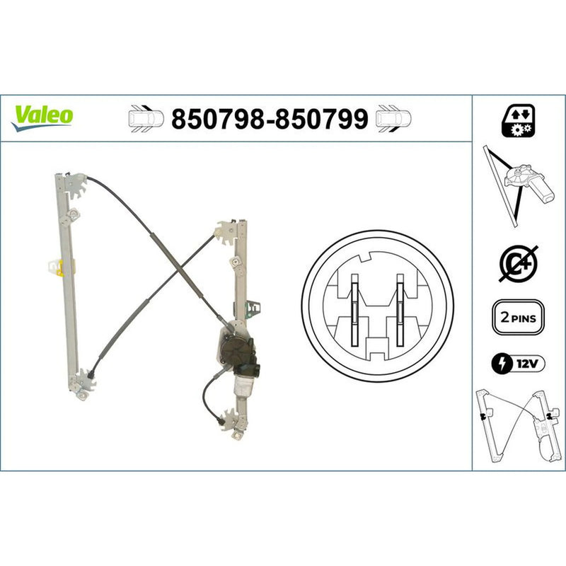 Valeo Electric Window Regulator Lifter Left Front 850798