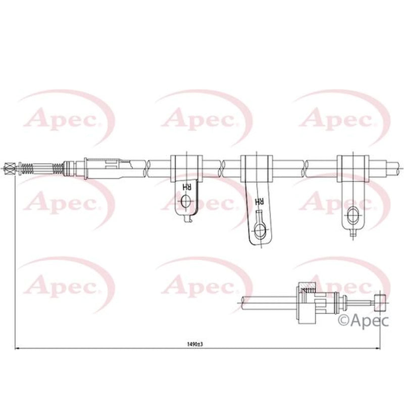 Apec Handbrake Cable Left Rear CAB1347