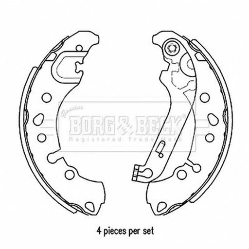 Borg & Beck Brake Shoe Set Axle Kit BBS6522