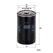 MANN-FILTER Engine Oil Filter W 718
