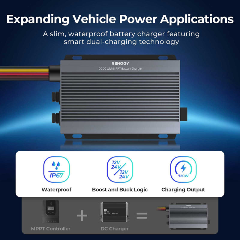 Renogy IP67 50A DC-DC Battery Charger with MPPT - Dyna-mo Solar - Van Life Living