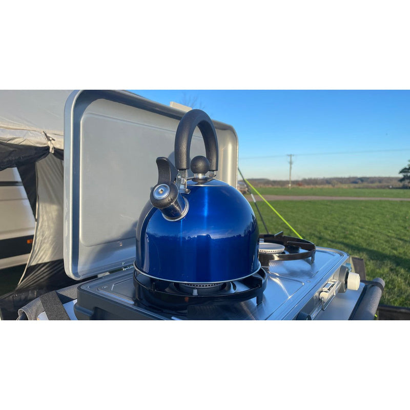 Olpro 2 Litre Stainless Steel Whistling Kettle Blue - Olpro - Van Life Living