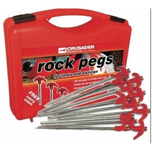 20 X Hard Ground Rock Tent Pegs - Crusader - Van Life Living