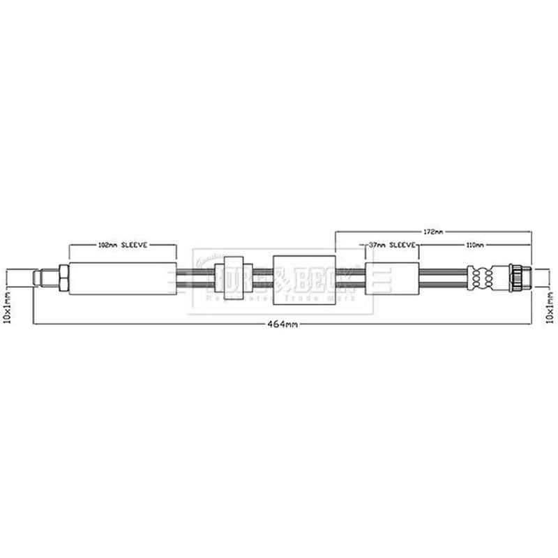 Borg & Beck Brake Hydraulic Hose Line Front Right BBH7516