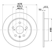 DON 2 x Solid Rear Brake Discs PCD20992-x2