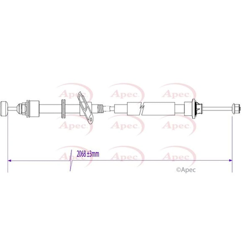 Apec Handbrake Cable Left Rear CAB1156