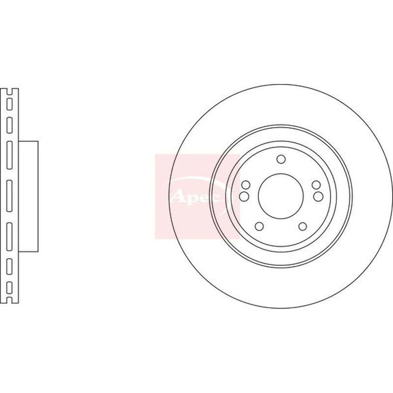Apec 2 x Vented Front Brake Discs DSK3455-x2