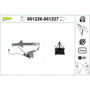 Valeo Electric Window Regulator Lifter Left Rear 861226