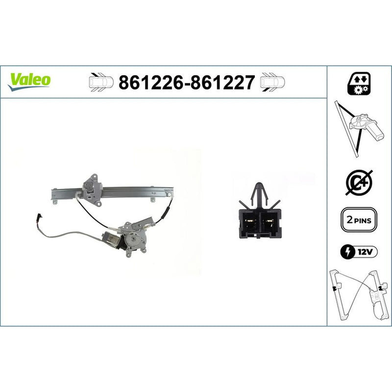 Valeo Electric Window Regulator Lifter Left Rear 861226