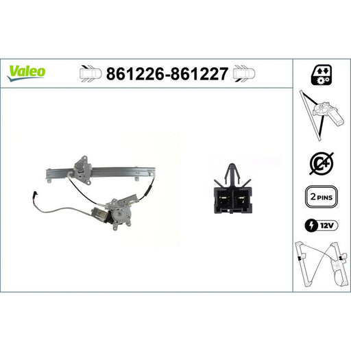 Valeo Electric Window Regulator Lifter Left Rear 861226