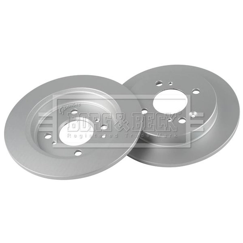 Borg & Beck 2 x Solid Rear Brake Discs BBD5672-x2