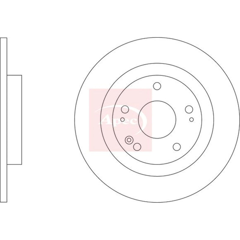 Apec 2 x Solid Rear Brake Discs DSK3771-x2