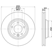 Mintex 2 x Front Vented Brake Discs MDC1611RC