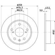 DON 2 x Solid Rear Brake Discs PCD21712-x2