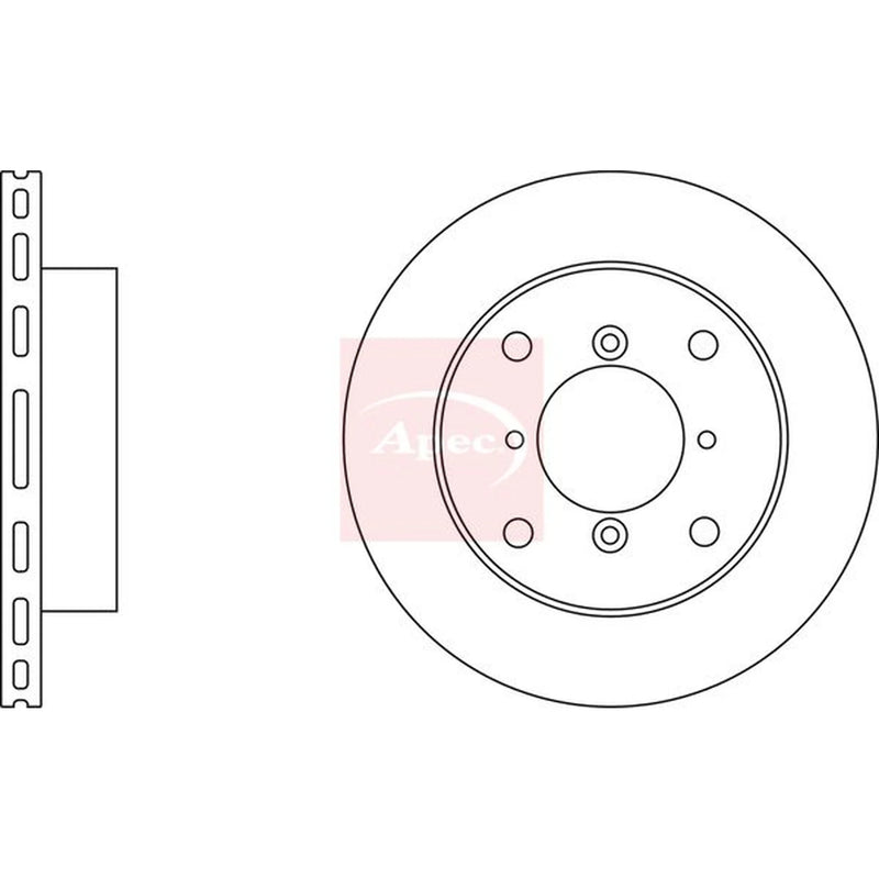 Apec 2 x Vented Front Brake Discs DSK229-x2