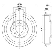 Mintex Brake Drum Assembly Rear MBD287
