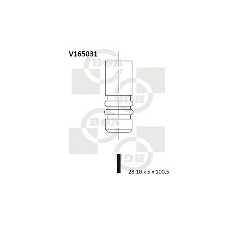 BGA Engine Exhaust Valve 28mm Head V165031