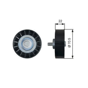Gates V-Ribbed Belt Deflection/Guide Pulley T36607