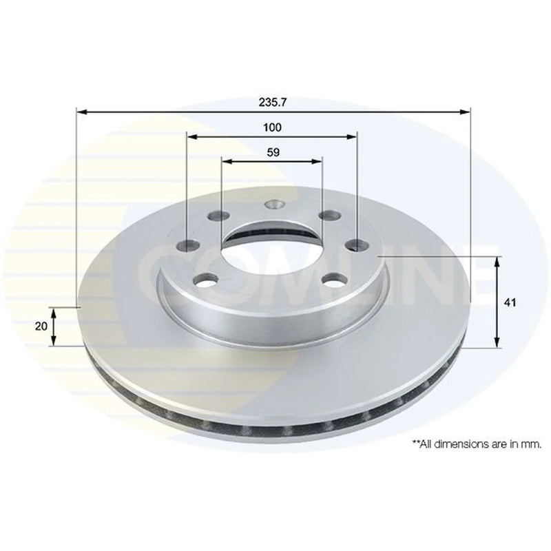 Comline 2 x Vented Front Brake Discs ADC1047V-x2