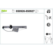 Valeo Electric Window Regulator Lifter Left Rear 850926