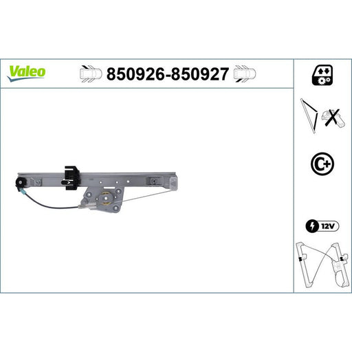 Valeo Electric Window Regulator Lifter Left Rear 850926