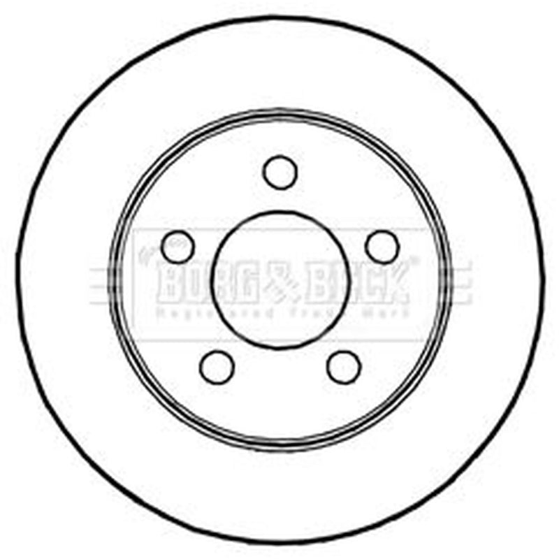 Borg & Beck 2 x Vented Front Brake Discs BBD5227-x2