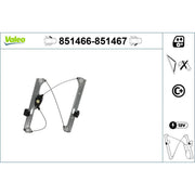 Valeo Electric Window Regulator Lifter Right Front 851467