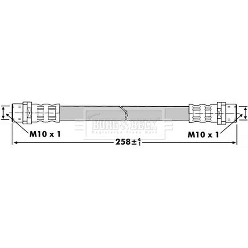 Borg & Beck Brake Hydraulic Hose Line outer BBH7299