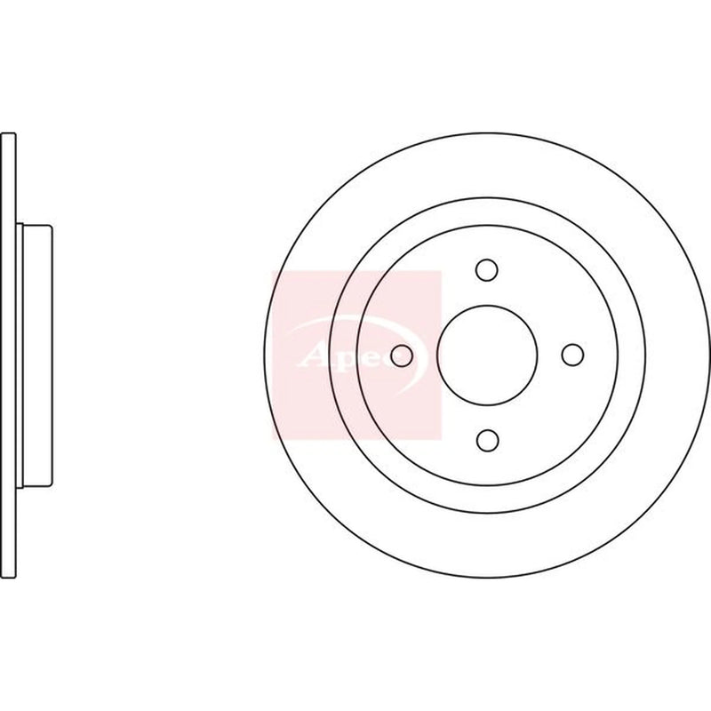 Apec 2 x Solid Rear Brake Discs DSK2391-x2