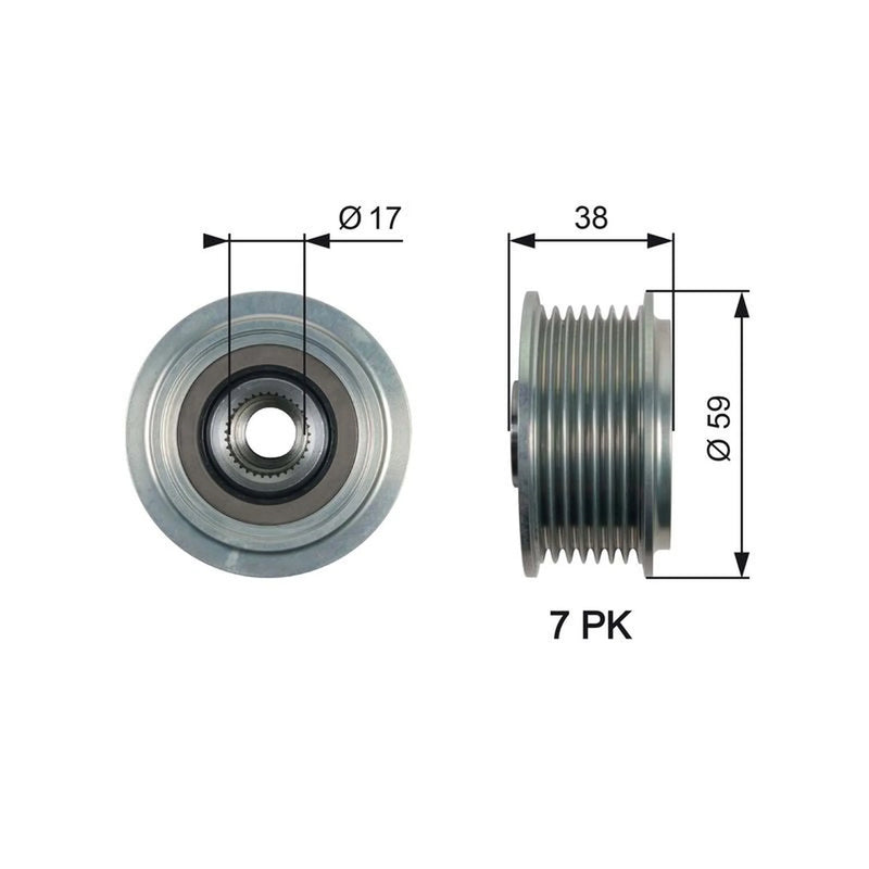 Gates Alternator Overrunning Freewheel Clutch OAP7169