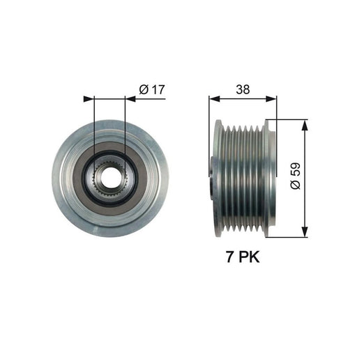 Gates Alternator Overrunning Freewheel Clutch OAP7169