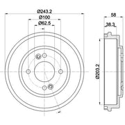Mintex Brake Drum Assembly Rear MBD312