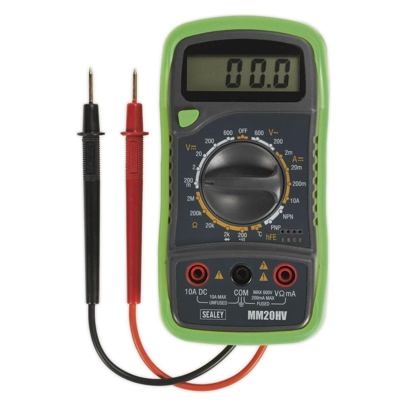 Sealey Digital Multimeter 8-Function with Thermocouple Hi-Vis mm20HV Sealey  - Town Parts