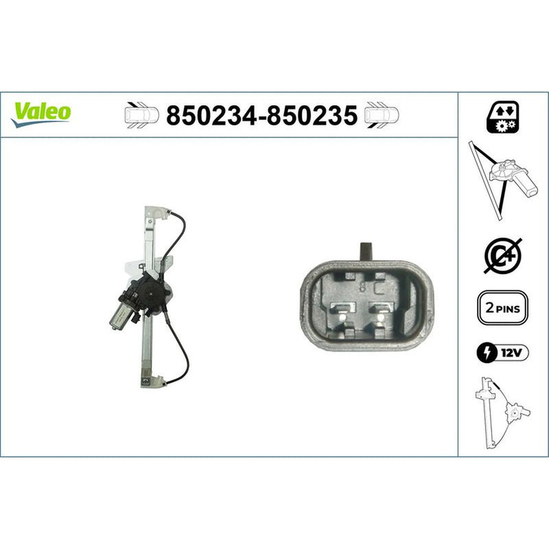 Valeo Electric Window Regulator Lifter Left Rear 850234