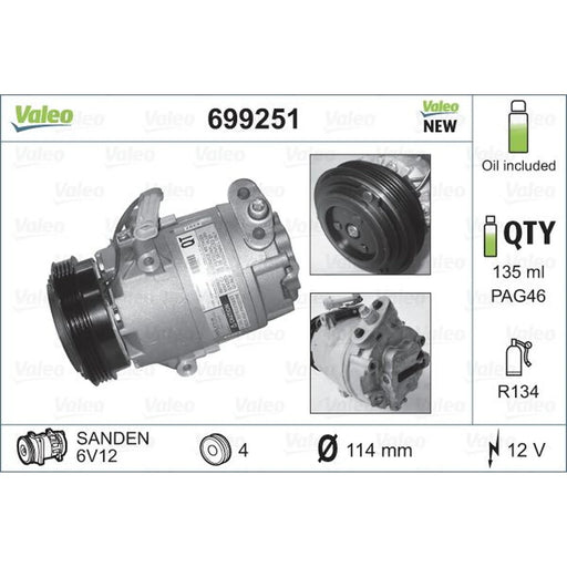 Valeo Air Conditioning Compressor 699251