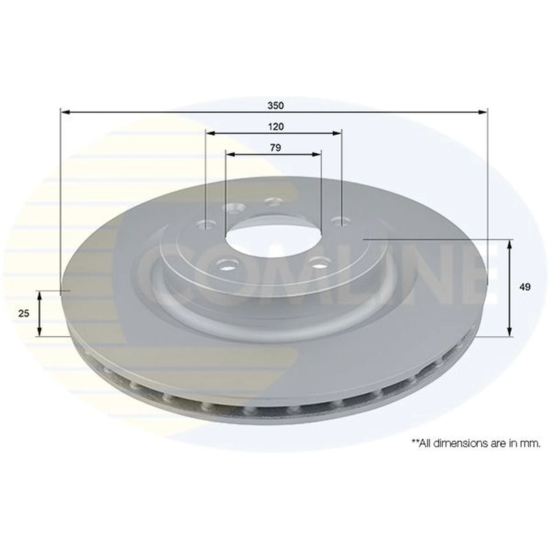 Comline 2 x Vented Rear Brake Discs ADC1282V-x2