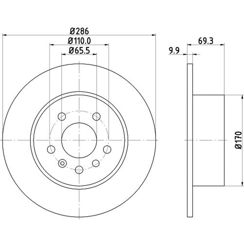 DON 2 x Solid Rear Brake Discs PCD12402-x2