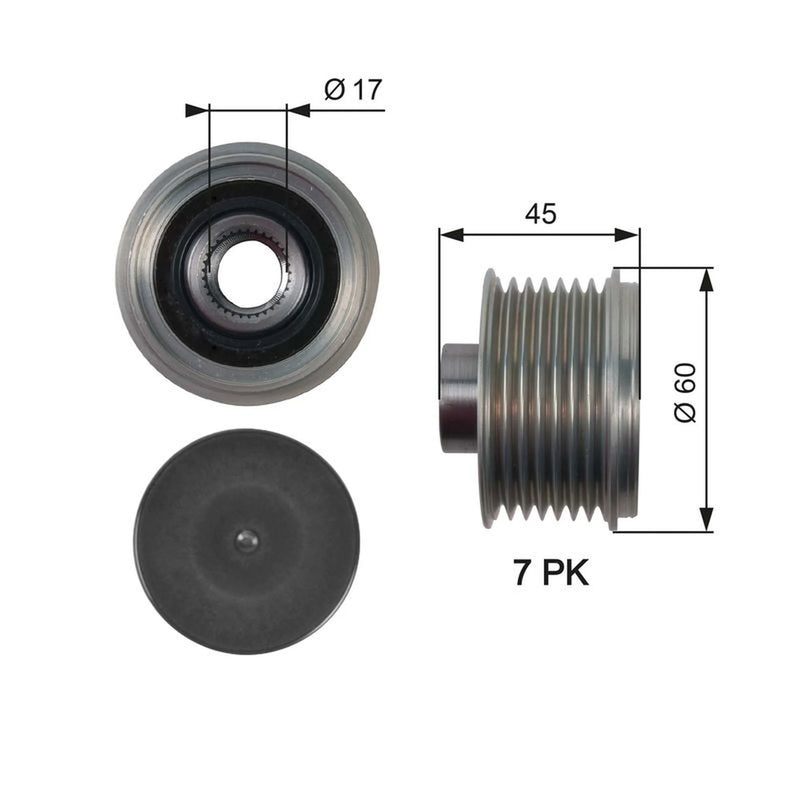 Gates Alternator Overrunning Freewheel Clutch OAP7136