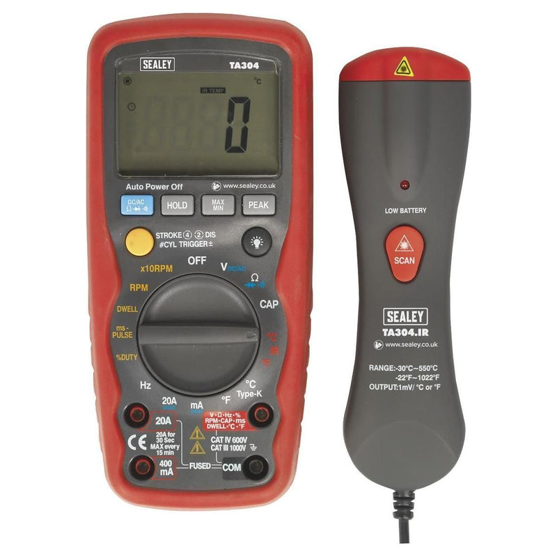 Sealey Digital Automotive Analyser 15-Function with Inductive Coupler/Infrared T Sealey  - Town Parts