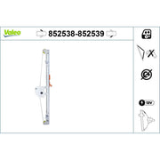 Valeo Electric Window Regulator Lifter Left Fr 852538
