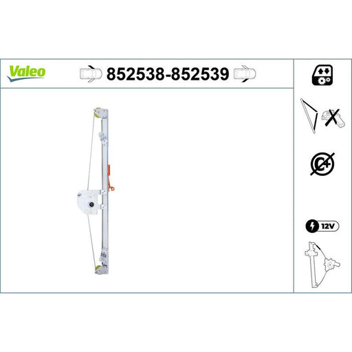 Valeo Electric Window Regulator Lifter Left Fr 852538