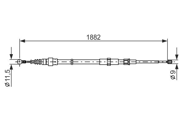 Bosch Handbrake Cable 1987482193