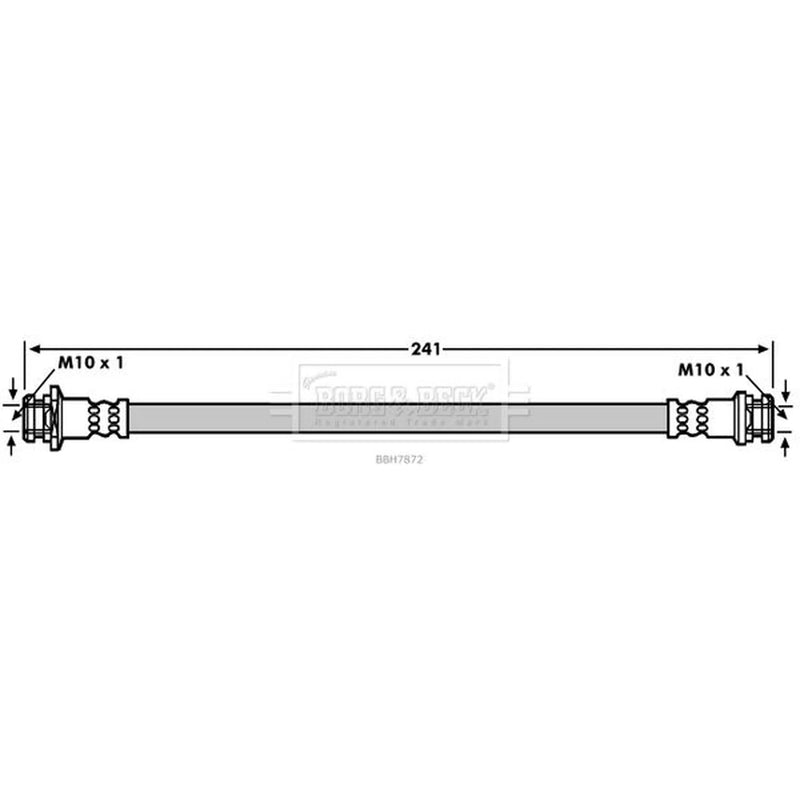 Borg & Beck Brake Hydraulic Hose Line inner BBH7872