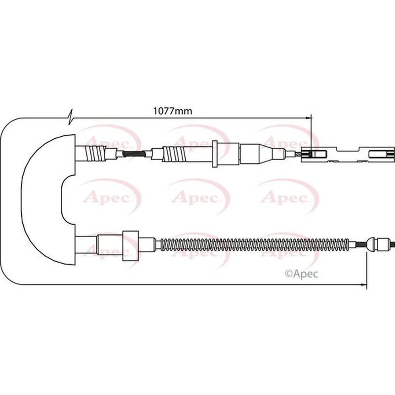 Apec Handbrake Cable Left Rear CAB1010
