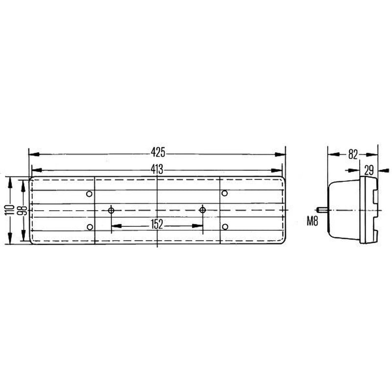 Hella Tail Light / Lamp R10W Left 2VA 004 887-031
