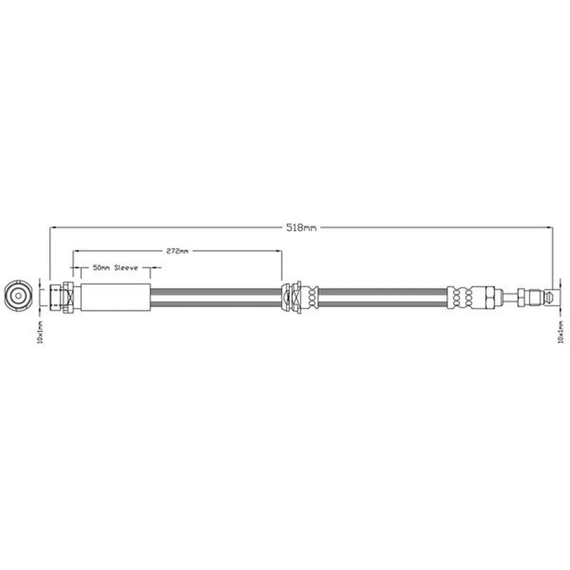 Abtex Brake Hydraulic Hose Line Right ABH1040