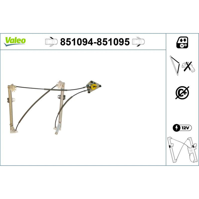 Valeo Electric Window Regulator Lifter Right Front 851095