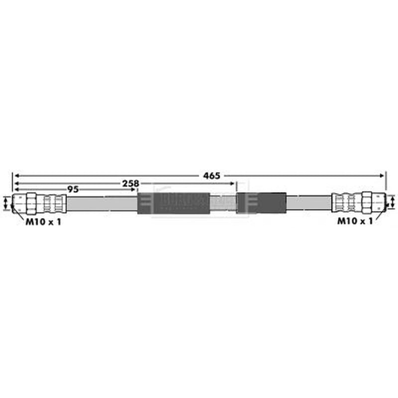 Borg & Beck Brake Hydraulic Hose Line Front Right BBH6709